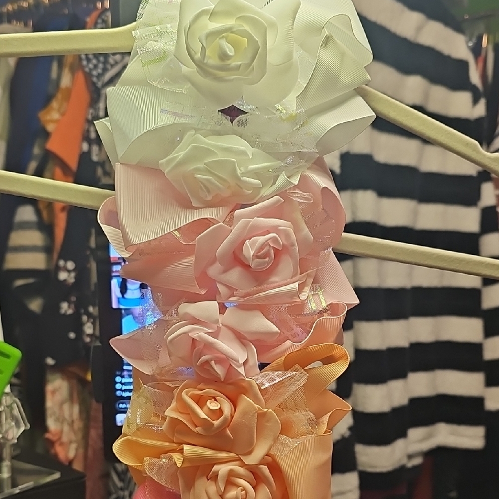 Elegant Floral Hair Accessories - White, Pink, and Peach